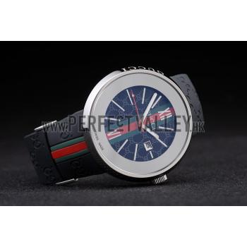 Gucci Black Rubber Band Black Round Dial 2165-297 Replica