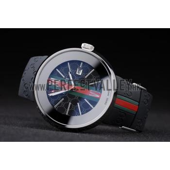 Gucci Black Rubber Band Black Round Dial 2165-297 Replica