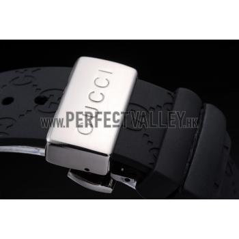 Gucci Black Rubber Band Black Round Dial 2165-297 Replica