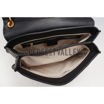 Gucci Marmont Leather Shoulder Bag Black Replica