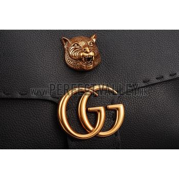 Gucci Marmont Leather Shoulder Bag Black Replica