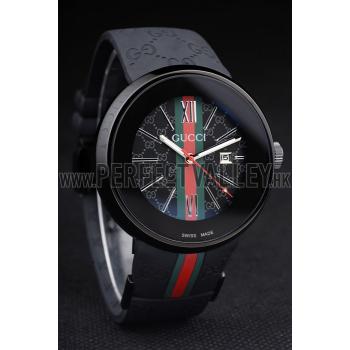 Replica Gucci Black Rubber Band Black Round Dial 2165-300