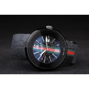 Replica Gucci Black Rubber Band Black Round Dial 2165-300