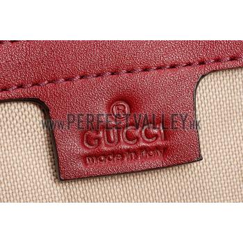 Cheap Gucci Lady Web GG Canvas Boston Bag Dark Red