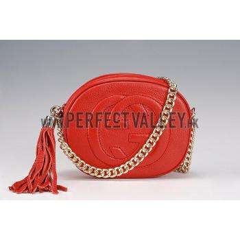 Gucci Soho Leather Mini Chain Bag Red 607946 Replica