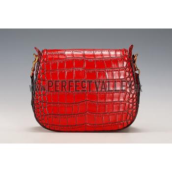 Replica Gucci Lady Web Medium Shoulder Bag Crocodile Leather Red