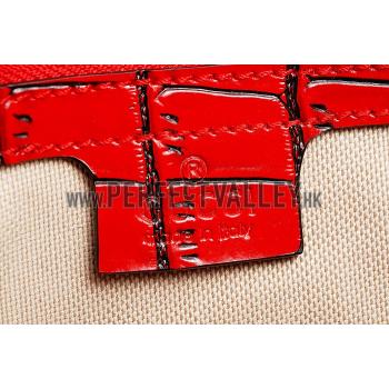 Replica Gucci Lady Web Medium Shoulder Bag Crocodile Leather Red