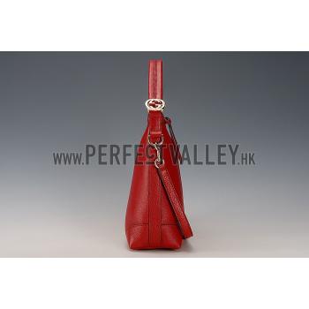 Gucci Miss GG Leather Hobo Dark Red