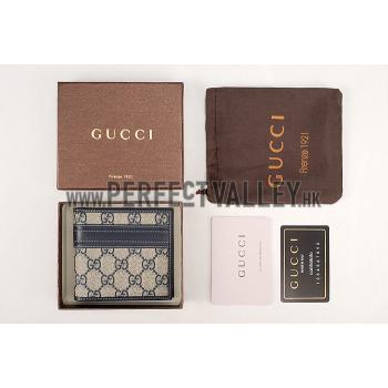 Gucci Supreme Web Bi-Fold Wallet Blue