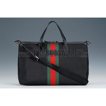 Gucci Techno Signature Web Canvas Duffle Black Bag  18926934