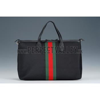 Gucci Techno Signature Web Canvas Duffle Black Bag  18926934