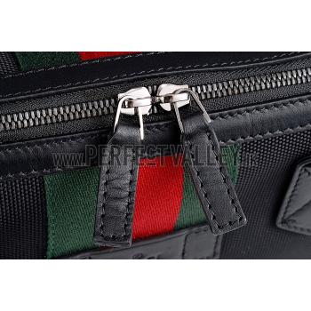 Gucci Techno Signature Web Canvas Duffle Black Bag  18926934