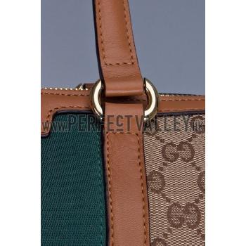 Gucci Rania Web GG Canvas with Tan Leather Trim  Handle Tote