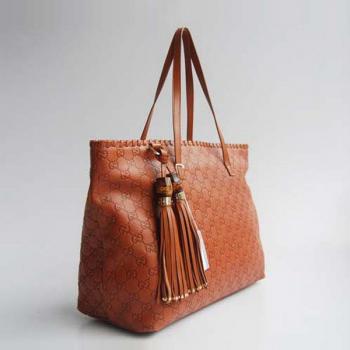 Gucci Tote bags 218499 Orange Cow Leather Ladies Bag