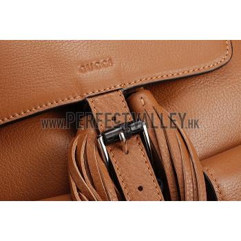 Gucci Bamboo Leather Backpack Brown