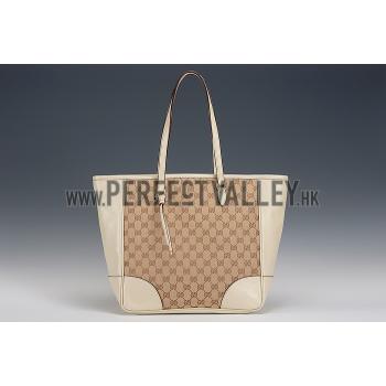 Gucci GG Supreme Canvas And Beige Leather Tote 18926776