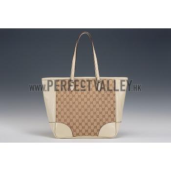 Gucci GG Supreme Canvas And Beige Leather Tote 18926776