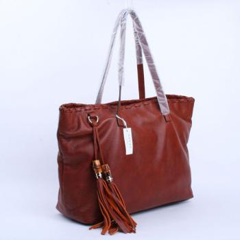 Replica Gucci Tote bags 218499 Brown Lambskin Ladies Bags