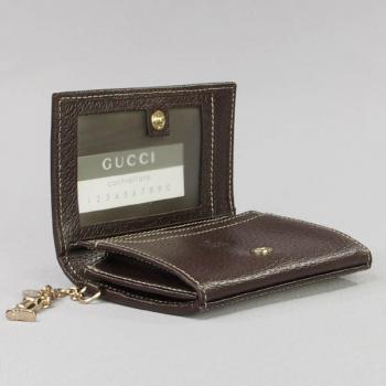 Gucci Wallet 154178 Coffee Canvas Small Wallet Replica