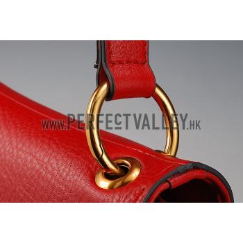 Gucci Marmont Leather Shoulder Bag Red