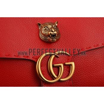 Gucci Marmont Leather Shoulder Bag Red