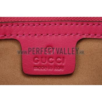 Gucci Boston Supreme Canvas Shoulder Bag Red & Fuchsia