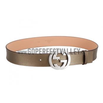 Gucci Brown Leather Belt with G Interlocking Buckle