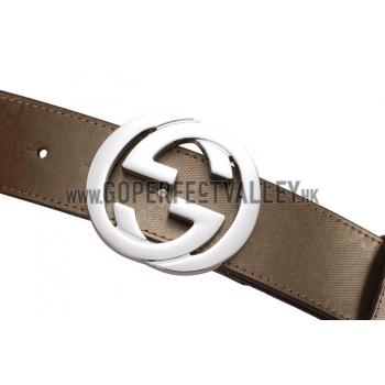 Gucci Brown Leather Belt with G Interlocking Buckle