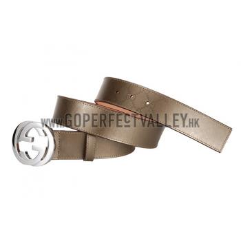 Gucci Brown Leather Belt with G Interlocking Buckle