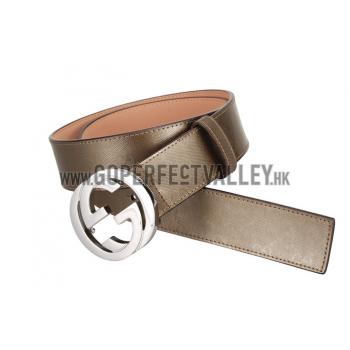 Gucci Brown Leather Belt with G Interlocking Buckle