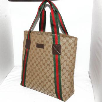 Gucci Tote bags 189669 Khaki Canvas Medium Bag Replica