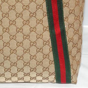 Gucci Tote bags 189669 Khaki Canvas Medium Bag Replica