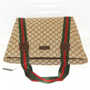 Gucci Tote bags 189669 Khaki Canvas Medium Bag Replica