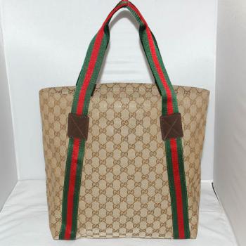 Gucci Tote bags 189669 Khaki Canvas Medium Bag Replica