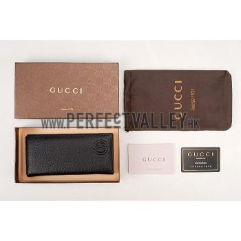 Gucci Long Wallet Black Leather