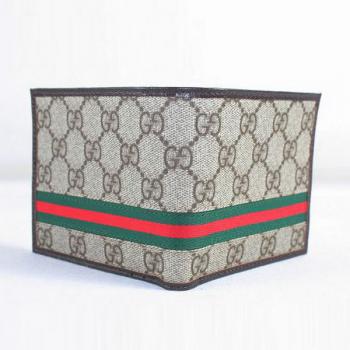 Gucci Wallet 138073 Coffee Canvas Unisex Wallet