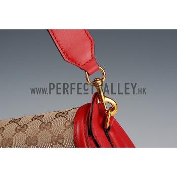 Gucci Lady Web GG Canvas And Red Leather Medium Bag  18926783