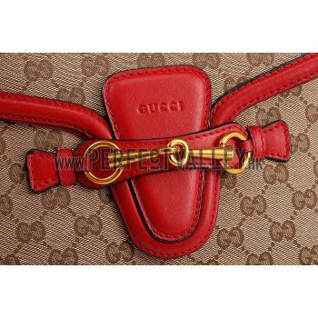 Gucci Lady Web GG Canvas And Red Leather Medium Bag  18926783