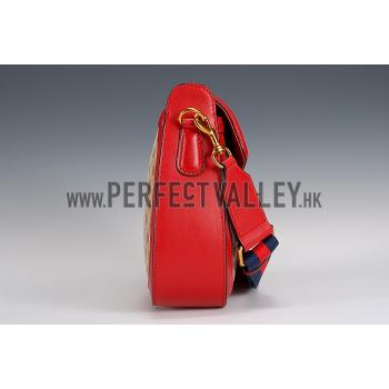 Gucci Lady Web GG Canvas And Red Leather Medium Bag  18926783