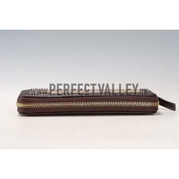 Gucci Supreme Canvas Wallet With Brown Leather Trim