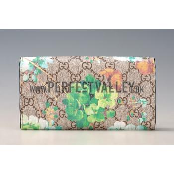 Replica Gucci Green Blooms Supreme Canvas Wallet