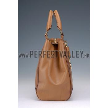 Gucci Duilio Brogue Tan Leather  Handle Bag