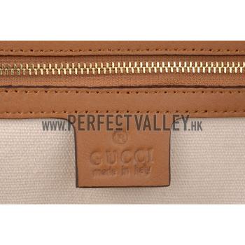 Gucci Duilio Brogue Tan Leather  Handle Bag