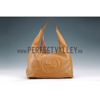 Gucci Soho Large Hobo with Embossed Interlocking G Tan Replica