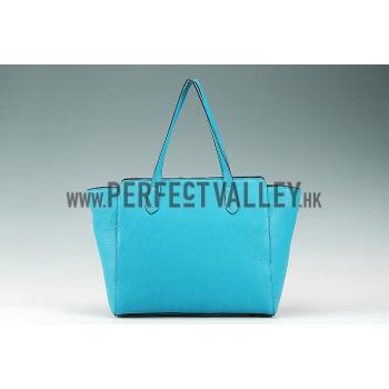 Gucci Swing Leather Tote Light Blue Medium 607684