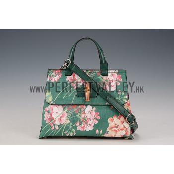 Replica Gucci Bamboo Daily Blooms Bag Emerald Green