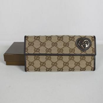 Gucci Wallet 245723 Khaki Canvas Ladies Handbags Replica