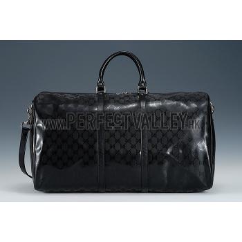 Gucci Large Carry on Duffel Black Leather with Strap