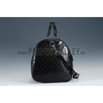 Gucci Large Carry on Duffel Black Leather with Strap