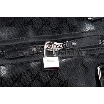 Gucci Large Carry on Duffel Black Leather with Strap